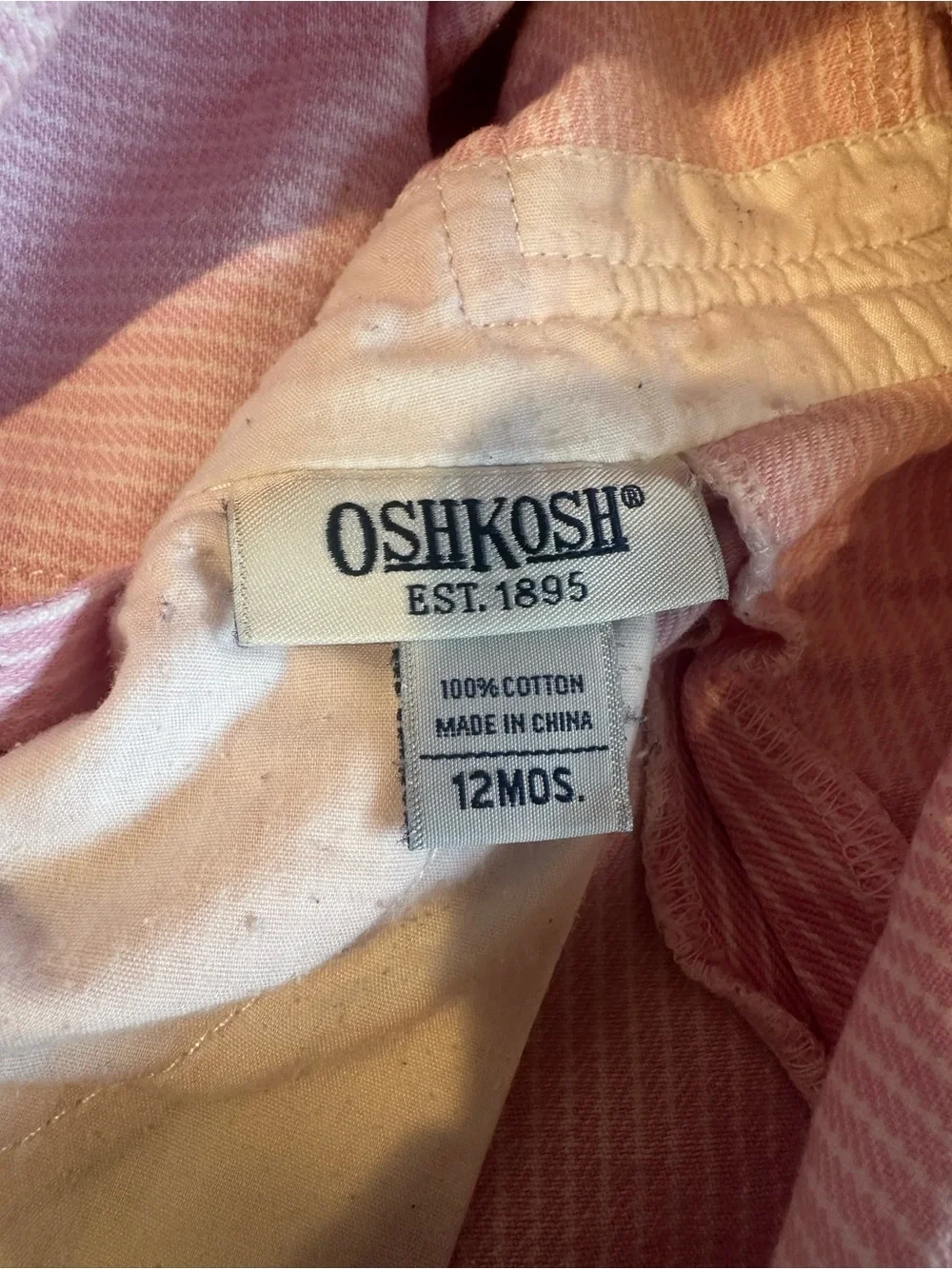 OshKosh B'gosh Pink Striped Girls Overall Dress